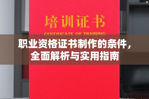 埤头职业资格证书制作的条件，全面解析与实用指南