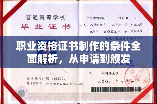 埤头职业资格证书制作的条件全面解析，从申请到颁发
