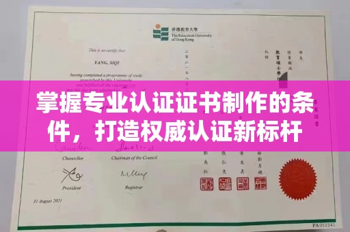 埤头掌握专业认证证书制作的条件，打造权威认证新标杆