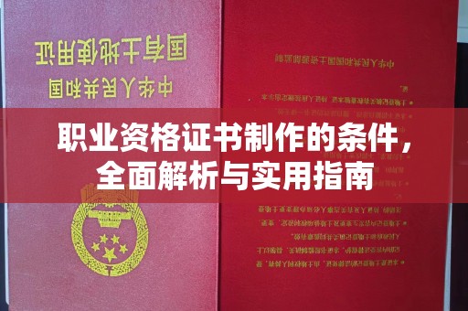 埤头职业资格证书制作的条件，全面解析与实用指南