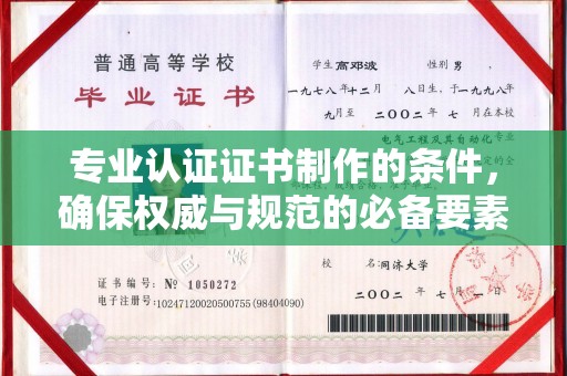 埤头专业认证证书制作的条件，确保权威与规范的必备要素